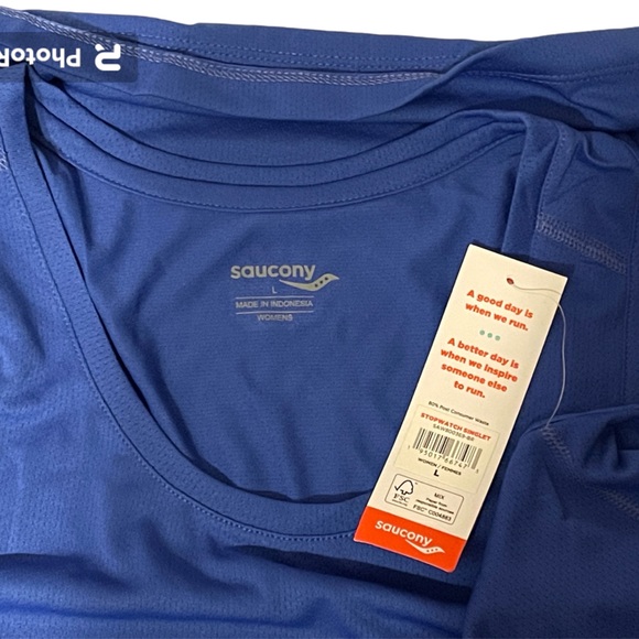 Saucony Stopwatch Singlet - Women’s L - Blue Raz - - Picture 4 of 4